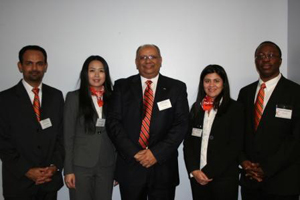 The first-place team for the fall Master of Business Administration Conference case competition