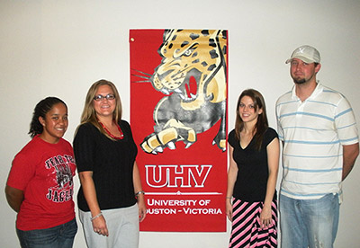 UHV Student Senate: Senator At Large Ashleigh Kellis-Carr, Senator At Large Melanie Castaneda, President Paige Ruschhaupt and Senator At Large Josh Walker.