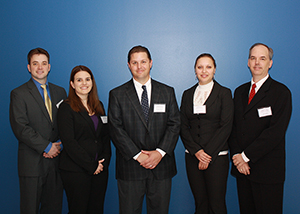 The first-place team for the fall Master of Business Administration Conference simulation competition