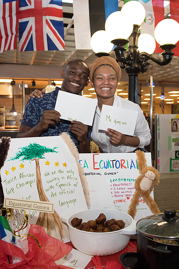 Jeronimo Ngale Bama, left, and Alba Sanchez Evuna, UHV international students from Equatorial Guinea