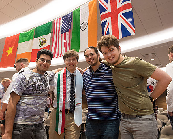 UHV students attend the spring 2017 UHV International Sash Ceremony. This year’s ceremony will begin at 3 p.m. May 11 in the UHV University North Walker Auditorium.