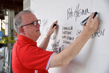 President Bob Glenn at STEM's topping-out ceremony